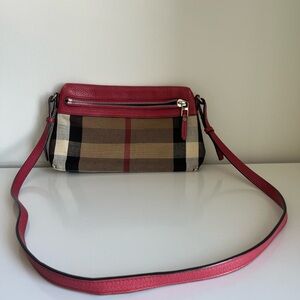 BURBERRY Authentic  check crossbody shoulder bag